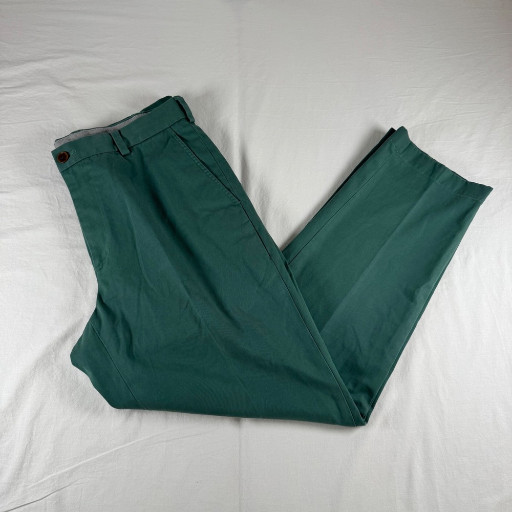Brooks Brothers Men's‎ Size 36/30 Green Clark Fit Supima Cotton Chino Pants